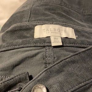 Talbots Woman Gray corduroy a-line skirt